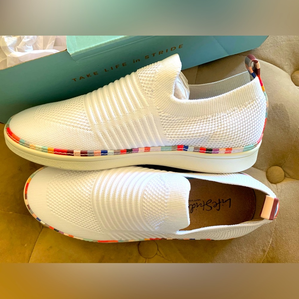 White Knit Slip-on Sneakers From Life Stride. New in Box! Spring! Summer!